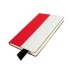 Бизнес-блокнот UNI, A5, бело-красный, мягкая обложка, в линейку, черное ляссе, белый, красный, pu silk plus