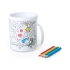 Кружка для раскрашивания с цветными карандашами (4шт) FESIENT, белый, пластик