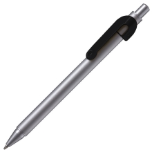 SNAKE, ручка шариковая, серебристый корпус, черный клип