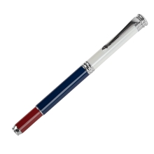 AMBASSADOR, ручка-роллер,  металл,  красно-синий-белый