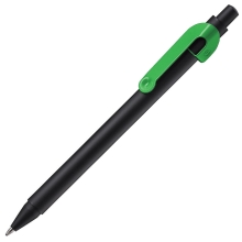 SNAKE, ручка шариковая, черный корпус, зеленый клип