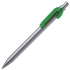 SNAKE, ручка шариковая, серебристый корпус, зеленый клип, зеленый, серебристый, металл