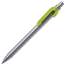 SNAKE, ручка шариковая, серебристый корпус, светло-зеленый клип