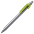 SNAKE, ручка шариковая, серебристый корпус, светло-зеленый клип, светло-зеленый, серебристый, металл
