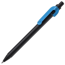SNAKE, ручка шариковая, черный корпус, голубой клип