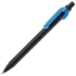 SNAKE, ручка шариковая, черный корпус, голубой клип, голубой, черный, металл