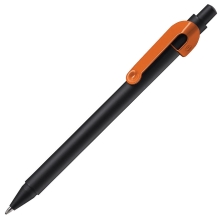 SNAKE, ручка шариковая, черный корпус, оранжевый клип