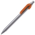 SNAKE, ручка шариковая, серебристый корпус, оранжевый клип, оранжевый, серебристый, металл