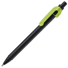 SNAKE, ручка шариковая, черный корпус, светло-зеленый клип