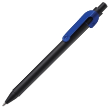 SNAKE, ручка шариковая, черный корпус, синий клип