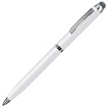 CLICKER TOUCH, ручка шариковая со стилусом для сенсорных экранов, белый/хром