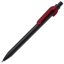 SNAKE, ручка шариковая, черный корпус, бордовый клип