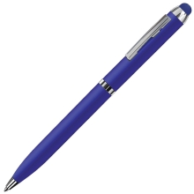 CLICKER TOUCH, ручка шариковая со стилусом для сенсорных экранов, синий/хром