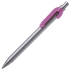 SNAKE, ручка шариковая, серебристый корпус, розовый клип, розовый, серебристый, металл