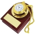 Часы карманные с подставкой, золотистый, коричневый, дерево, металл
