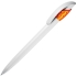 GOLF WHITE, ручка шариковая, бело-оранжевый, пластик, белый, оранжевый, пластик