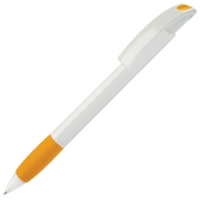 NOVE, ручка шариковая с грипом желтый/белый, пластик