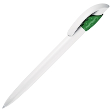 GOLF WHITE, ручка шариковая, бело-зеленый, пластик