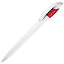 GOLF WHITE, ручка шариковая, бело-красный, пластик