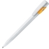 KIKI, ручка шариковая, ярко-желтый/белый, пластик, белый, ярко-желтый, пластик