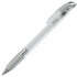 NOVE LX, ручка шариковая с грипом, прозрачный белый/хром, пластик, прозрачный белый, серебристый, пластик, прорезиненная поверхность