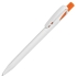TWIN WHITE, ручка шариковая, бело-оранжевый, пластик, белый, оранжевый, пластик