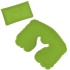 Подушка надувная дорожная в футляре; ярко-зеленый; 43,5х27,5 см; твил; шелкография, зеленое яблоко, твил