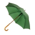 Зонт-трость механический, деревянная ручка, зеленый, дерево, нейлон, плотность 190 г/м2