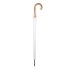 Зонт-трость с деревянной ручкой, полуавтомат, белый, нейлон, плотность 190 г/м2