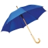 Зонт-трость с деревянной ручкой, полуавтомат, синий, нейлон, плотность 190 г/м2