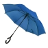 Зонт-трость HALRUM,  полуавтомат, синий, нейлон, пластик