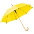 Зонт-трость с деревянной ручкой, полуавтомат, желтый, нейлон, плотность 190 г/м2