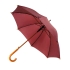 Зонт-трость механический, деревянная ручка, бордовый, дерево, нейлон, плотность 190 г/м2