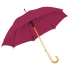 Зонт-трость с деревянной ручкой, полуавтомат, бордовый, нейлон, плотность 190 г/м2