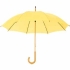 Зонт-трость механический, деревянная ручка, желтый, нейлон, плотность 190 г/м2