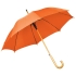 Зонт-трость с деревянной ручкой, полуавтомат, оранжевый, нейлон, плотность 190 г/м2