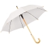 Зонт-трость с деревянной ручкой, полуавтомат, белый, нейлон, плотность 190 г/м2