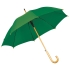 Зонт-трость с деревянной ручкой, полуавтомат, зеленый, нейлон, плотность 190 г/м2