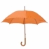 Зонт-трость механический, деревянная ручка, оранжевый, нейлон, плотность 190 г/м2