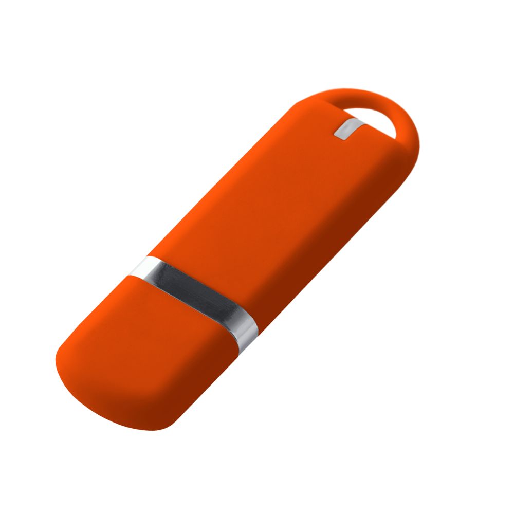 Флешка Memo, 8 Гб, оранжевая, , пластик; покрытие софт-тач