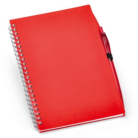 Блокнот с ручкой Loop Up, красный, , полипропилен