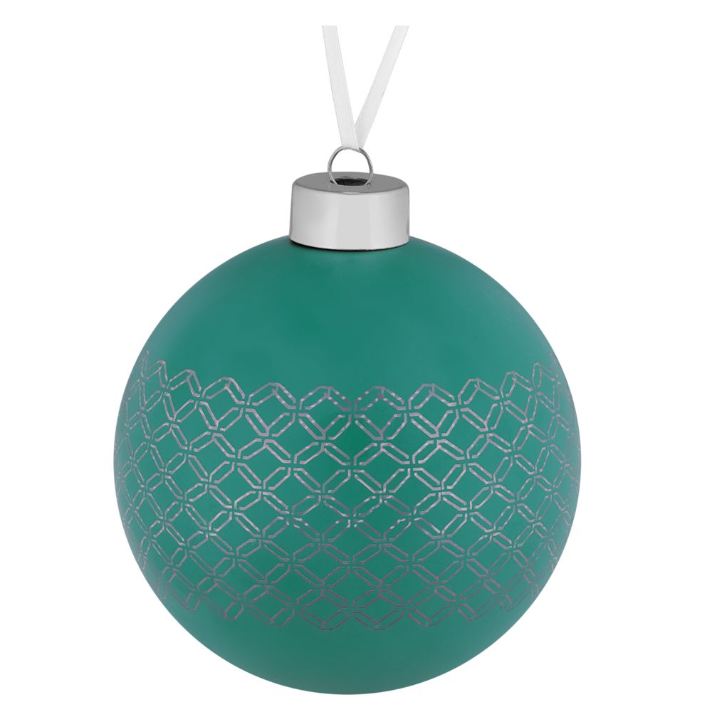 Елочный шар Queen, 10 см, зеленый, , стекло