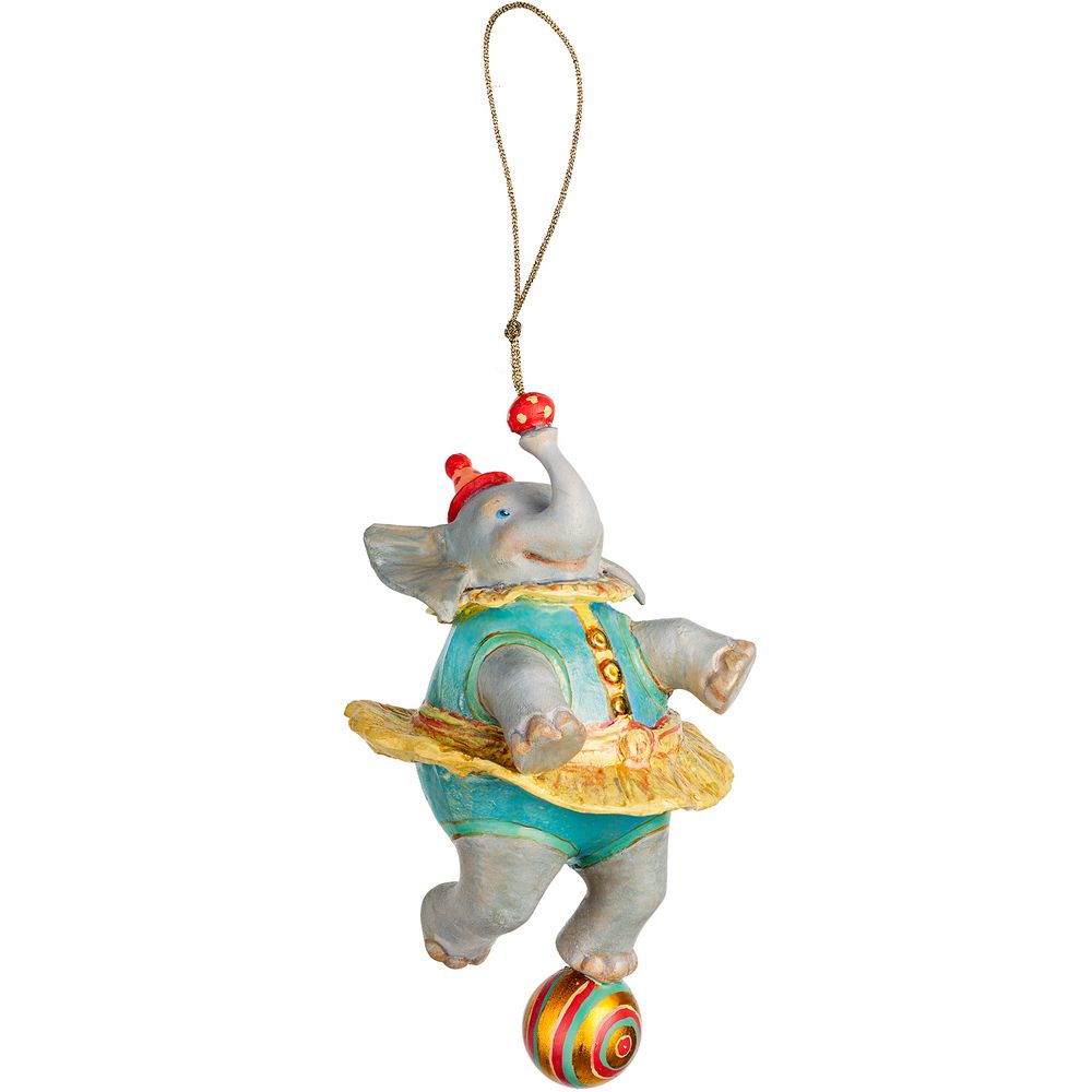Набор из 3 елочных игрушек Circus Collection: барабанщик, акробат и слон, , 