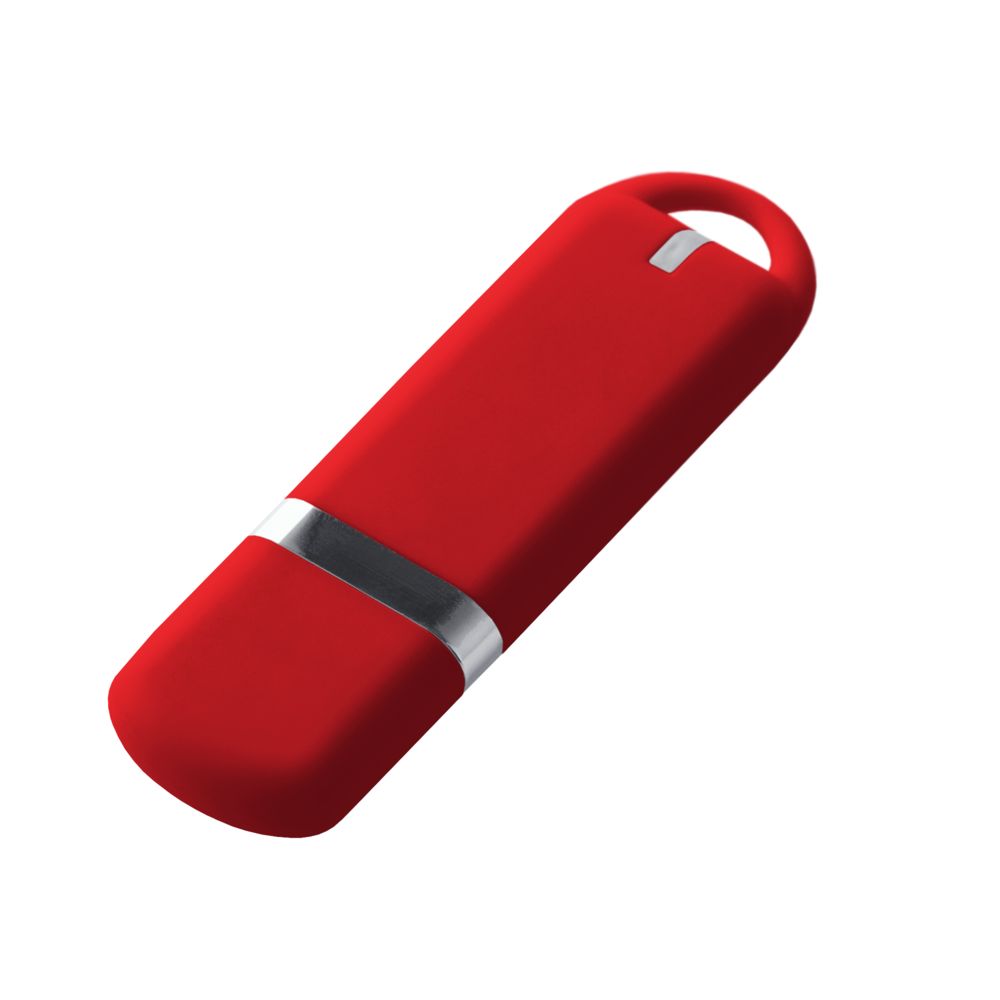 Флешка Memo, 16 Гб, красная, , пластик; покрытие софт-тач