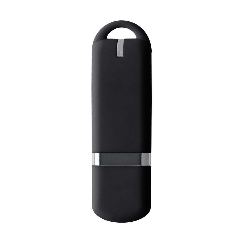 Флешка Memo, 16 Гб, черная, , пластик; покрытие софт-тач