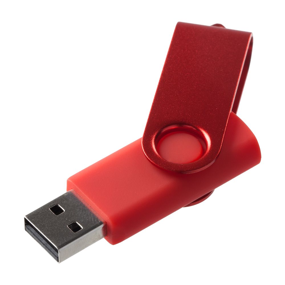 Флешка Twist Color, красная, 16 Гб, , покрытие софт-тач; пластик; металл