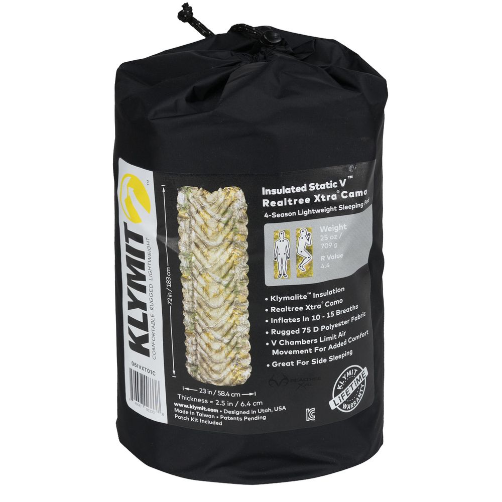 Надувной коврик Insulated Static V Realtree Camo, камуфляж, , полиэстер, 75d; синтетический утеплитель klymalite Надувной коврик Insulated Static V Realtree Camo, камуфляж, , полиэстер, 75d; синтетический утеплитель klymalite