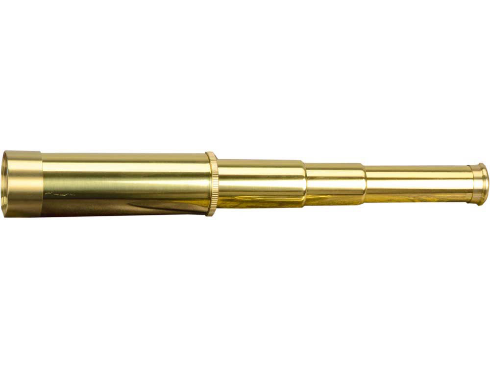Набор: трэвел-портмоне, подзорная труба, компас «Адмирал», коричневый, золотистый, натуральная кожа, латунь