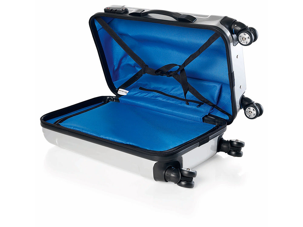 Чемодан 24 на роликах, серебристый, серебристый, поликарбонат/абс пластик Чемодан 24 на роликах, серебристый, серебристый, поликарбонат/абс пластик