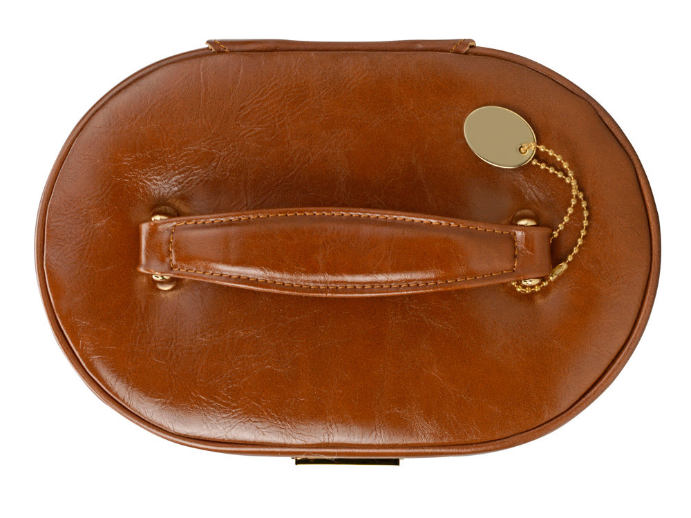 Шкатулка для драгоценностей с дорожным футляром, коричневый, коричневый/золотистый, искусственная кожа/металл Шкатулка для драгоценностей с дорожным футляром, коричневый, коричневый/золотистый, искусственная кожа/металл